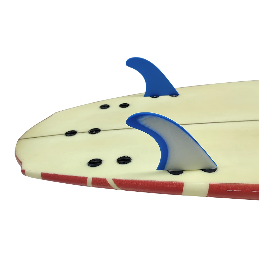 2pcs/set Fibreglass UPSURF FCS G5i Size Surfing Fins Twin Fins Thruster(2Fins) Double Tabs Surfboard Fin Blue White Funboard Fin