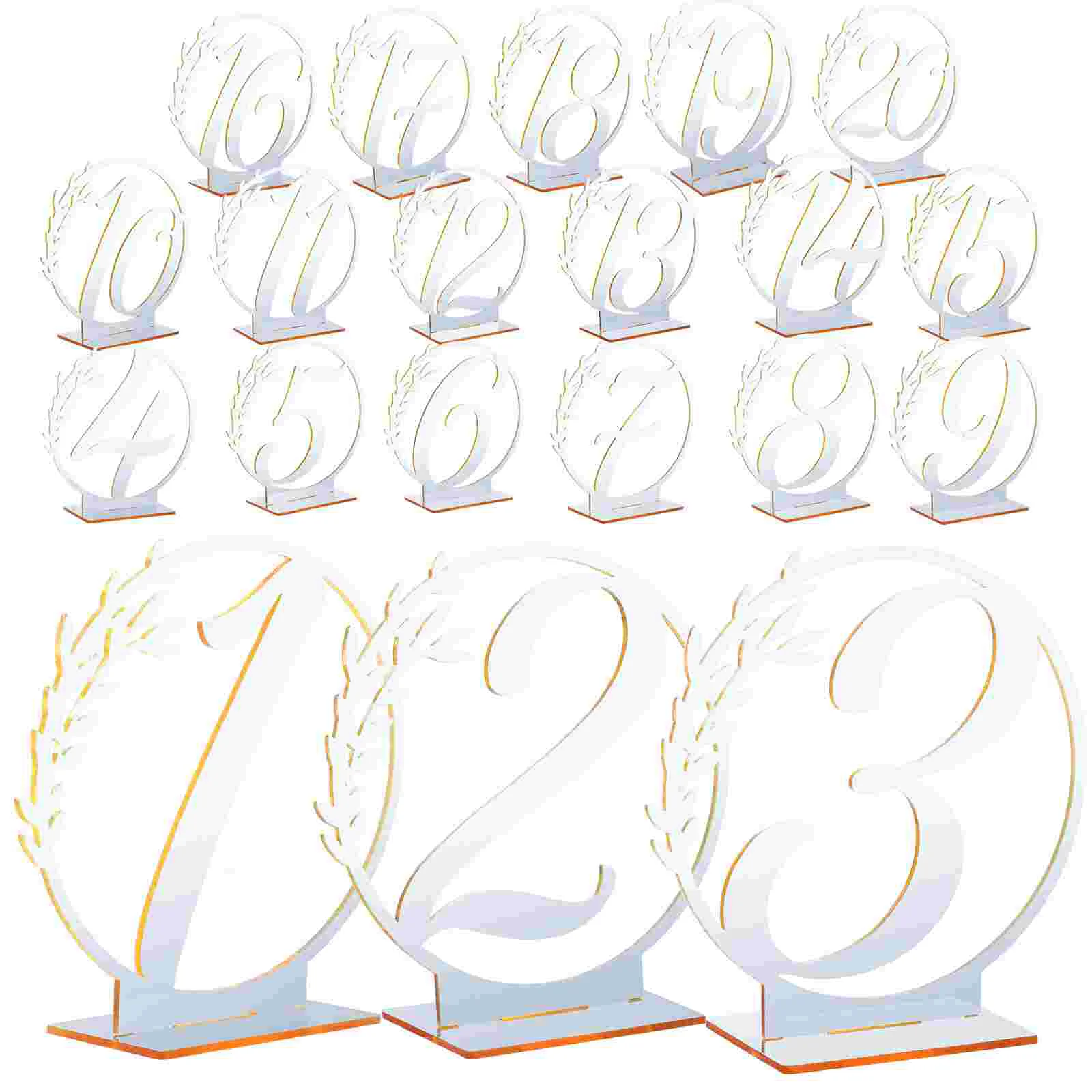 Elegant Acrylic Wedding Table Numbers With Base For Banquet Place Cards Party Reception Signs Decorative Number Plates 20 Pcs