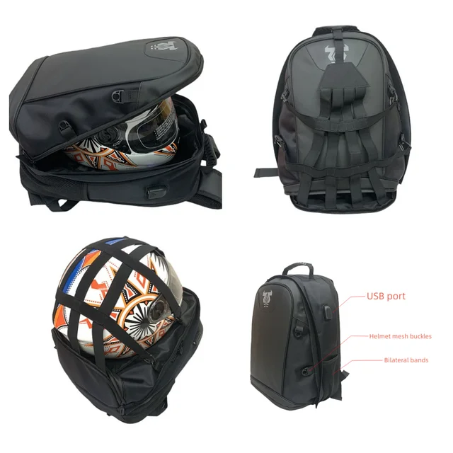 Sac à dos étanche de grande capacité pour moto, sac de rangement pour casque  d'ordinateur portable, Sports de plein air, moto