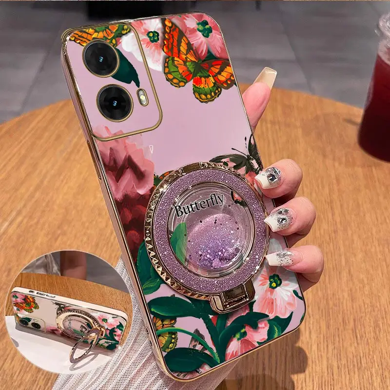 Colorful Butterflies Plating Phone Case Cover