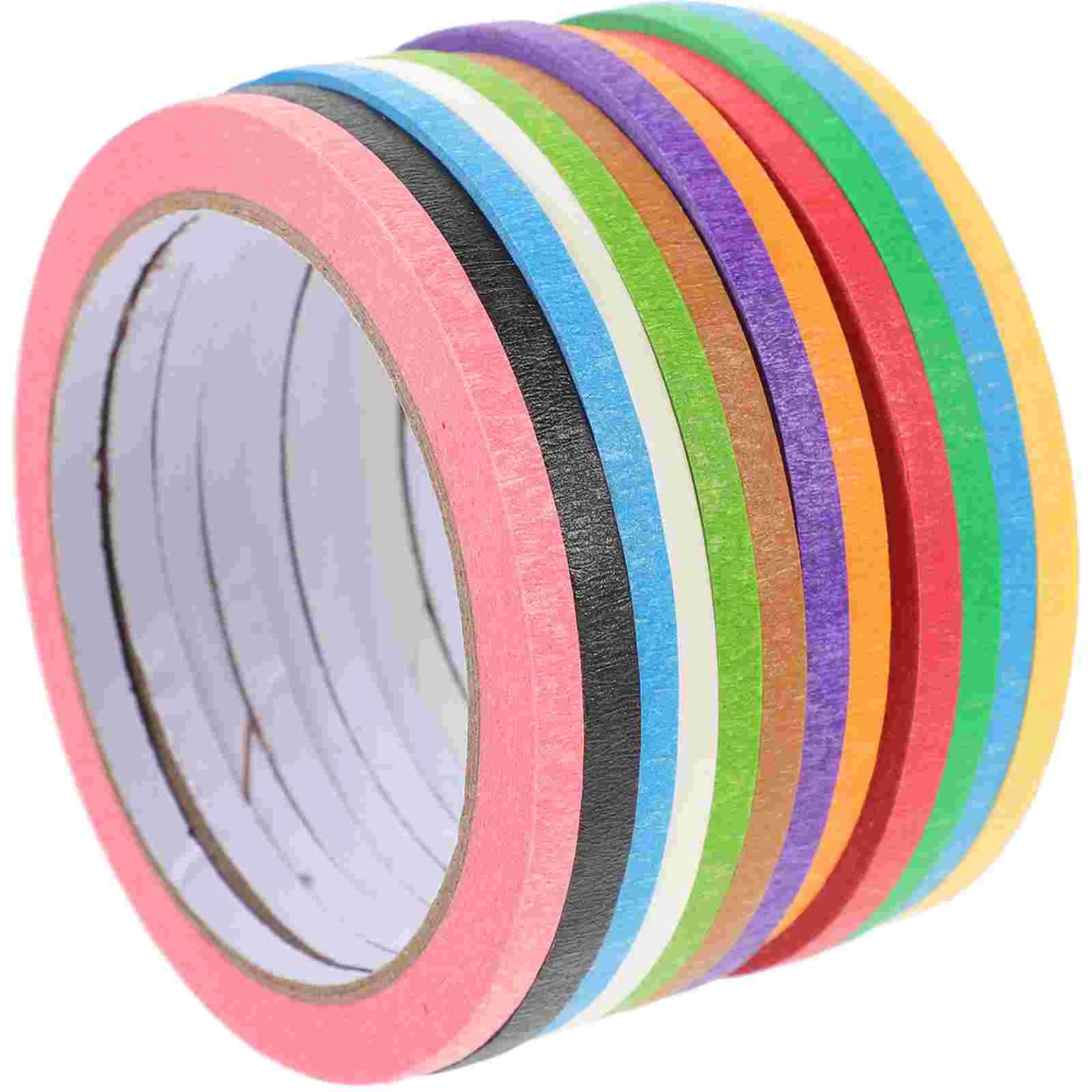 

12 Rolls Washi Tape Masking Painting Decor Easy Tear Crafts Paper Thin Child Spray