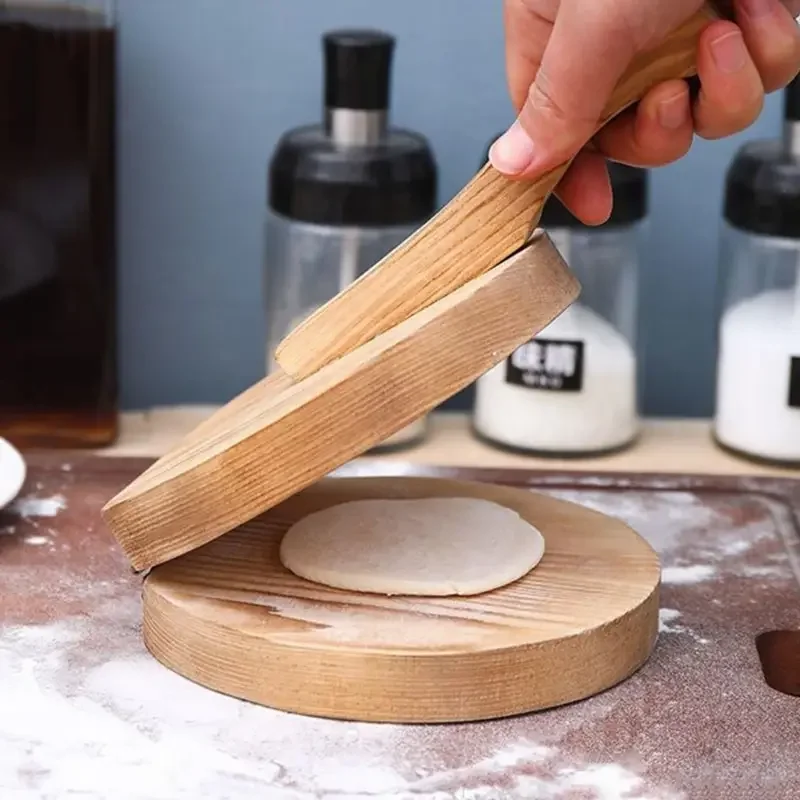Household Kitchen dumpling skin press Solid Wood Dumpling Skin Pressing Machine Fast And Easy Packaging Skin Making Mold