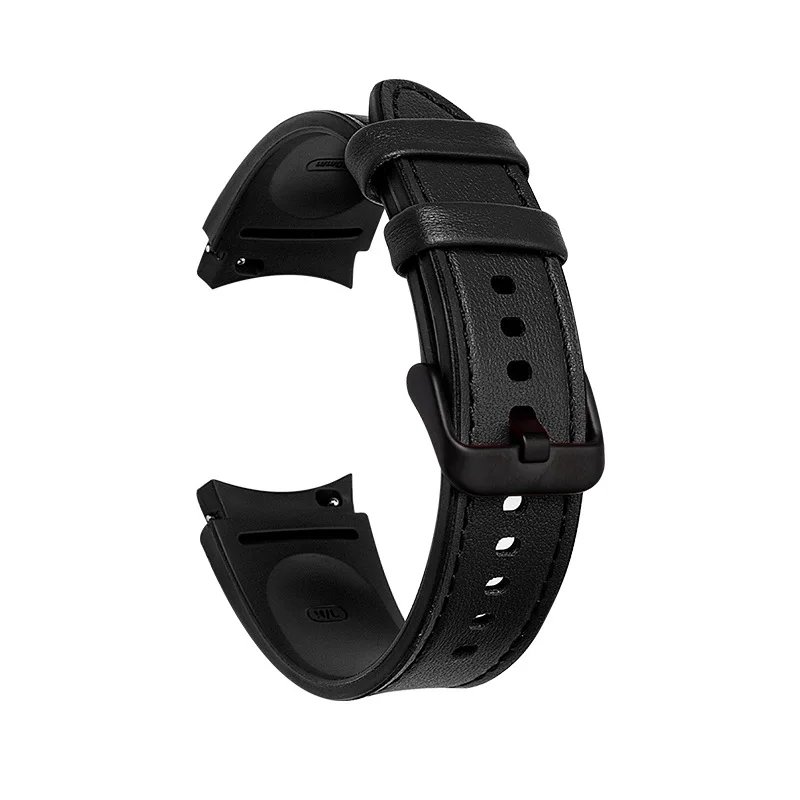 Premium Leather Grain Band with Silicone Strap