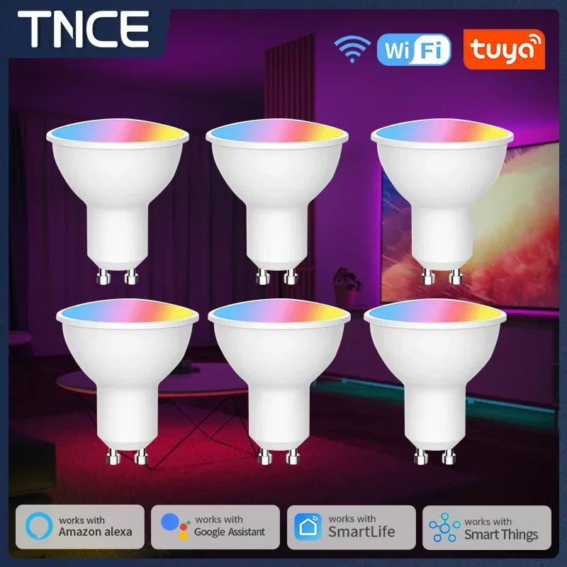 TNCE GU10 Zigbee/Bluetooth/Wifi Smart LED RGB C+W White Dimmable Lamps EWelink APP Control Spotlight Bulb Work With Alexa Google
