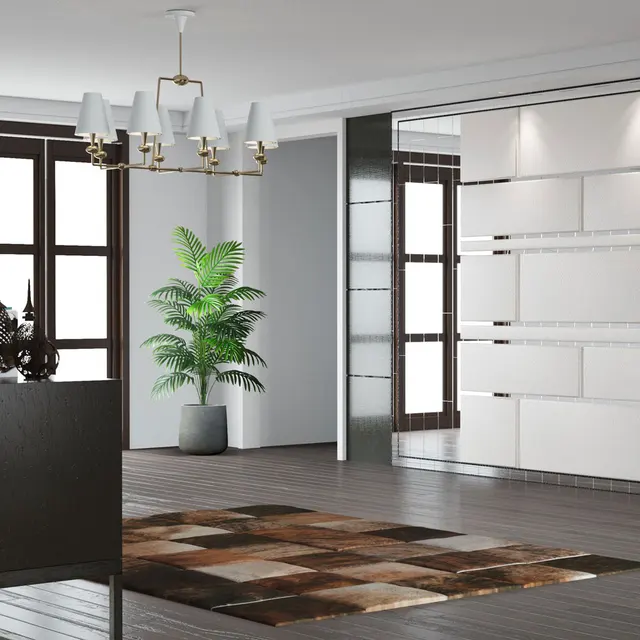 Palmera Artificial grande de 90-120cm, plantas falsas tropicales, hojas de palmera de plástico verde, rama de árbol Monstera grande para decoración del jardín del hogar - Imagen 4
