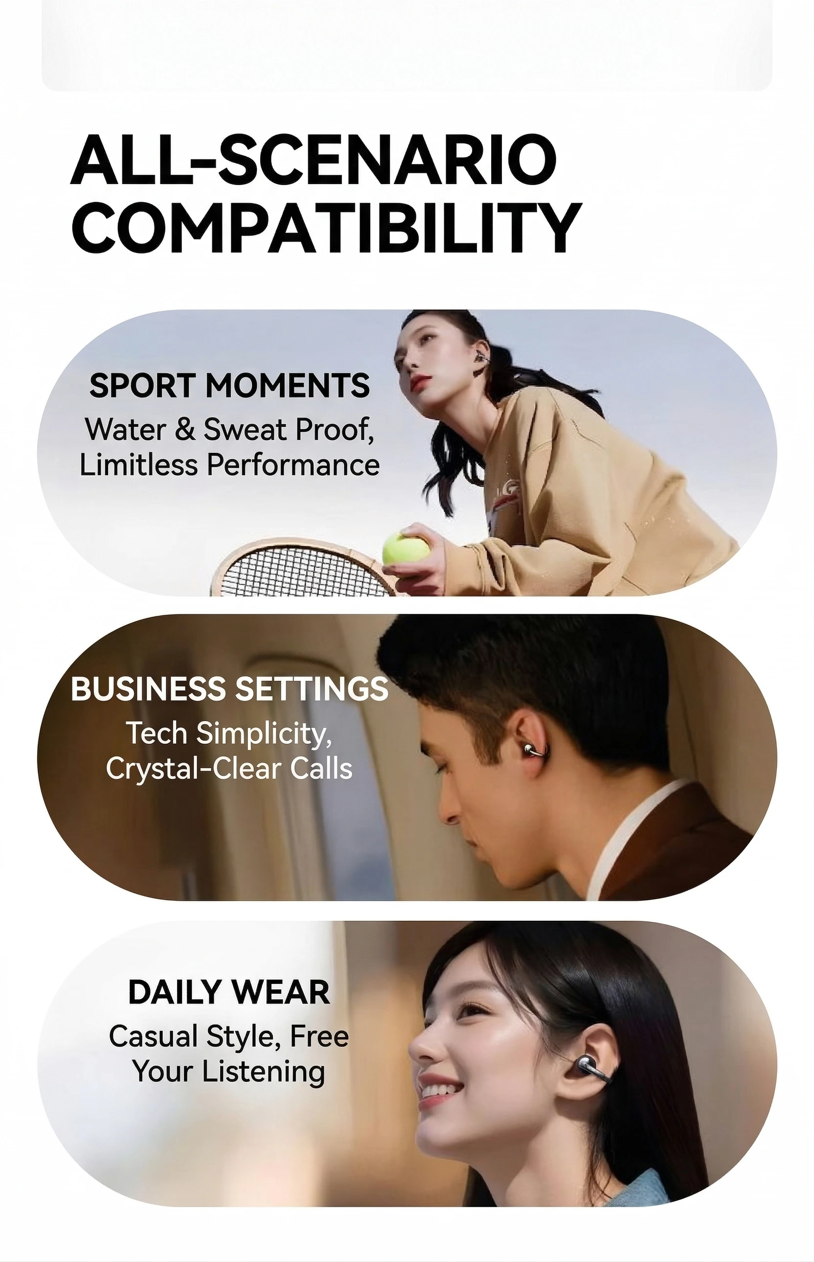 Orone Cp1 Open Ear Wireless Earbuds Bluetooth Clip On Sports Headphones_voghion.com