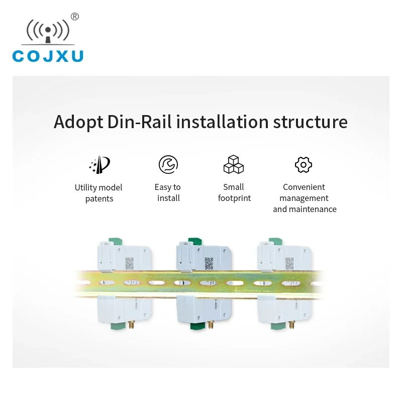 SX1278 Lora Modem 410-441Mhz 30dBm 8Km Lange Bereik DC8-28V RS485 Din Rail Waakhond Anti-Crash ism Cojxu E95-DTU(433L30-485)-V8