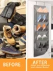 1pcs 5-Layer Over The Door Hanging Shoe Organizer, Gray Non-Woven Fabric Shoe Storage Hanging Bag,Hanging Shoe Rack 4