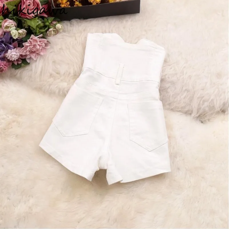 2025 New Bottoms Korean Women Shorts Highi Waist Single Breasted Tunic Pants Solid Color Chic Summer Pantalones Cortos De Mujer 4