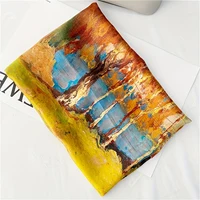Fashion 180x90cm Satin Silk Scarf Women Luxury Large Shawl Wrap Muslim Hijab Headband Beach Stoles Female Bandana Foulard Turban 6