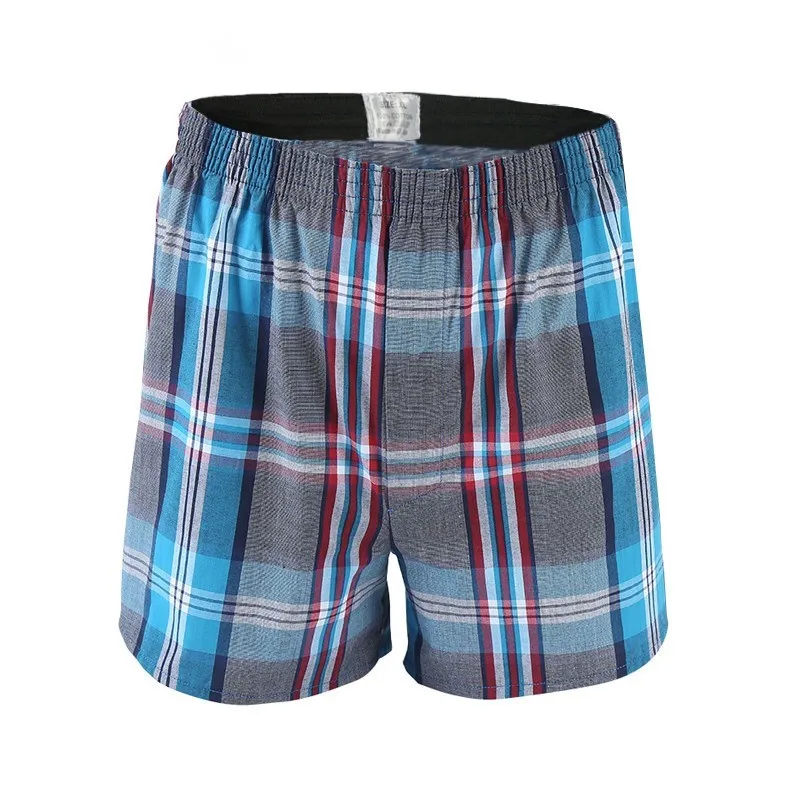 5pcs Mens Underwear Mens Boxers Plaid Shorts Casual Cotton Underpants High Quality Brands Loose Mentrual Panties Boys Underwear