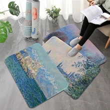 

Claude Monet Art Printed Flannel Floor Mat Bathroom Decor Carpet Non-Slip For Living Room Kitchen welcome Doormat
