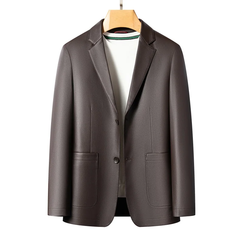 2025 Spring and Autumn leather jackets, casual leather suits, men's leather jackets, and sheepskin slimming high-end