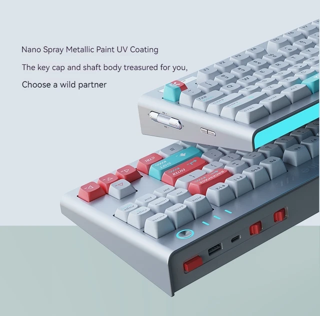 Bluetoothワイヤレスメカニカルキーボード,タイプC,rgb,hifi,pbt,人間 
