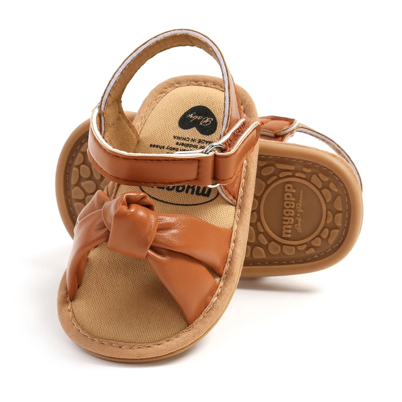0-18 Months Toddler Newborn Infant Shoes Baby Girls Open Toe Sandals Summer Knotted Twist Soft Non-slip Walking Shoes
