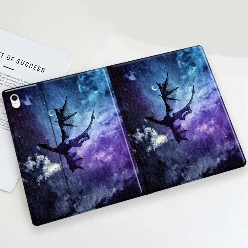 Cartoon Flying Dragon Sunset Tablet Case with Enhanced Design