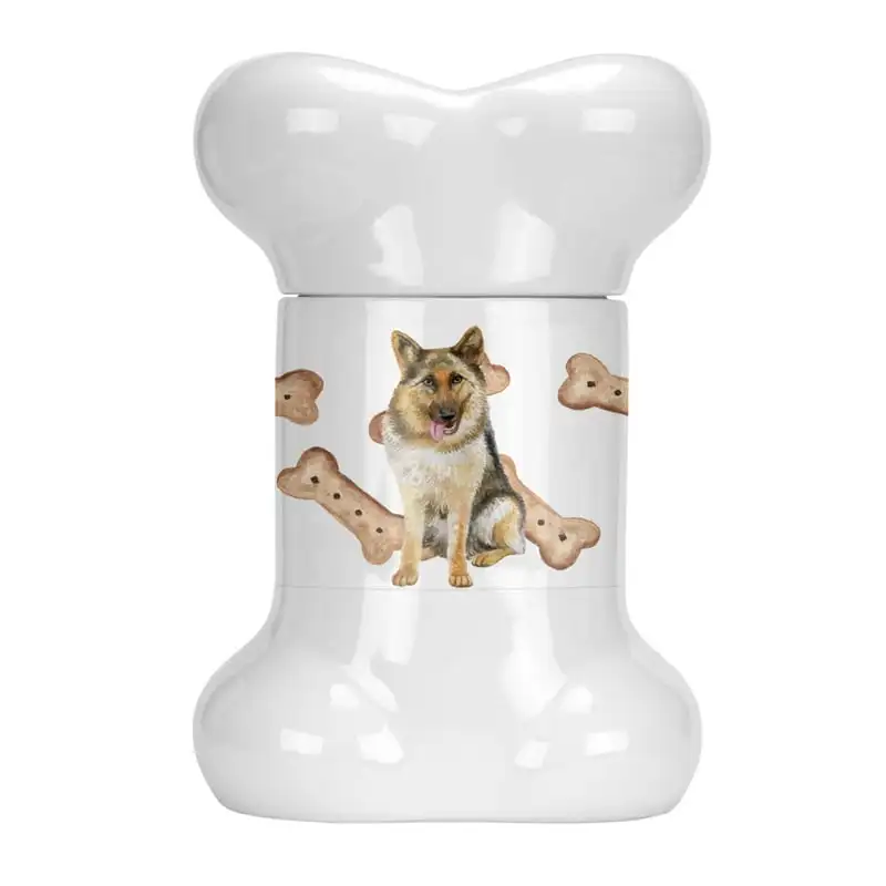 

German Shepherd Bone Shaped Treat Jar, , multicolor