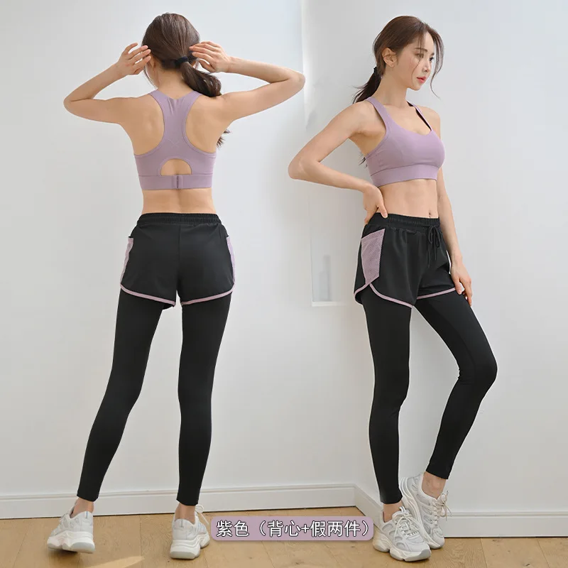 Malha t camisa + sutiã + calças mulheres yoga 3 peça conjunto de secagem  rápida verão correndo roupas esportivas fitness gym treino ropa deportiva -  AliExpress