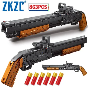 ZKZC Military Shotgun Sniper Rifle Assault Rifle Building Block City Police Pistol Brick Children Toys DIY Gifts 1