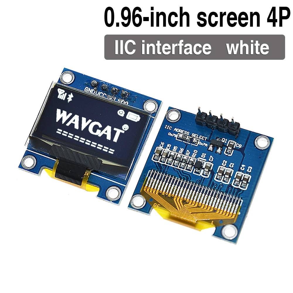 Multi-Color OLED LCD Display Module, 128x64 Resolution, 4-Pin/7-Pin, I2C IIC Serial Interface