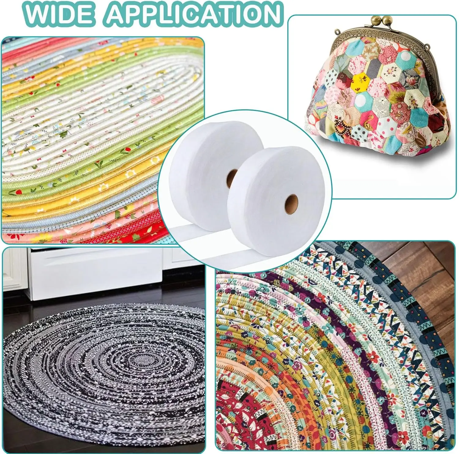 1 Roll Jelly Strip 2.25" Cotton Blend Fleece Batting 35 Yards Jelly Roll Rugs Throw Rugs Braided Rug DIY Arts Crafts Sewing