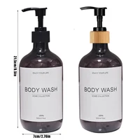 500ml Shampoo Body Wash Conditioner Dispenser Bottle Bathroom Waterproof Pre-Labeled Refillable Shampoo Bottle Soap Container 2