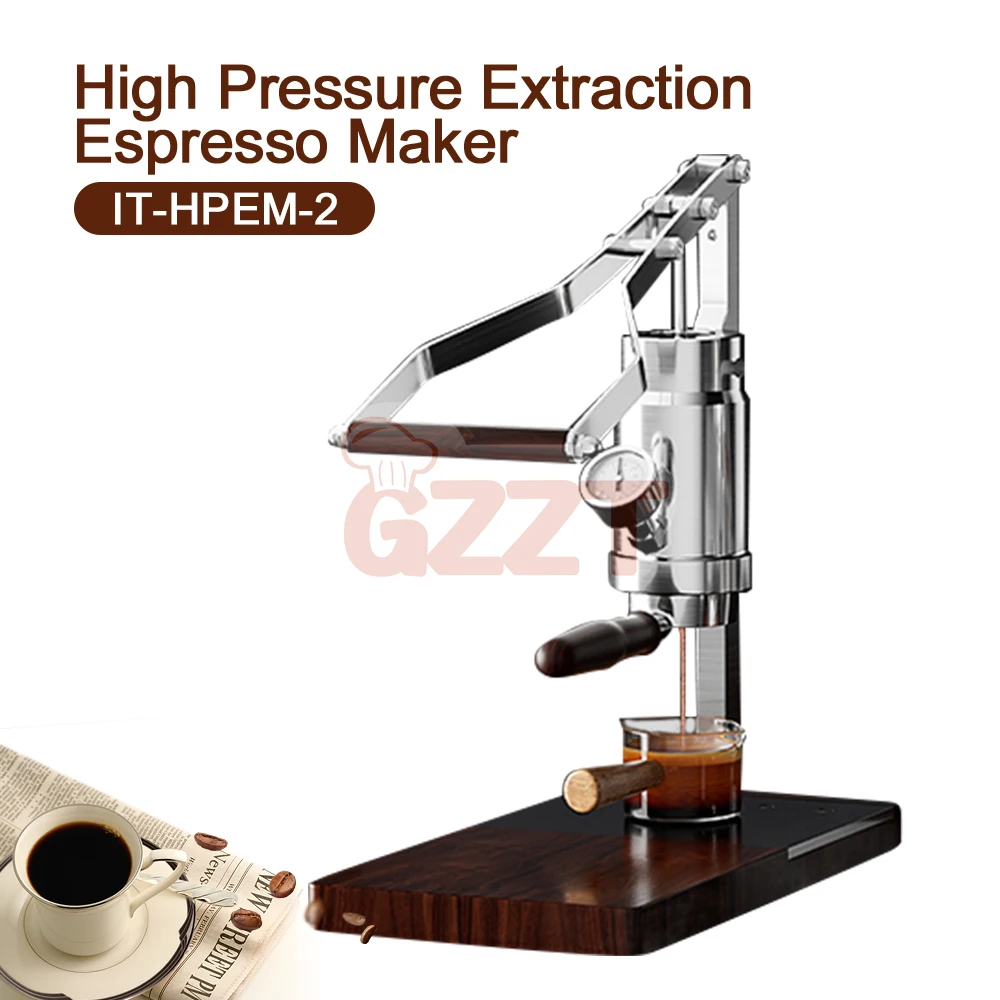 GZZT Hand Press Coffee Machine 9Bar Espresso Constant or Variable Pressure Rod Coffee Machine with PID Temperature Adjustment