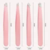 1/4Pcs Pink Black Eyebrow Tweezer Eyebrow Trimming and Hair Removal False Eyelash Clipper Beard Removal Forceps Beauty Tool 2