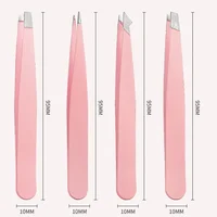 1/4Pcs Pink Black Eyebrow Tweezer Eyebrow Trimming and Hair Removal False Eyelash Clipper Beard Removal Forceps Beauty Tool 2
