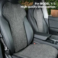 Car Flax Seat Pad Cover Comfortable Non-slip Breathable Front Rear Seatback Cushion For Tesla Model 3 Model Y 4