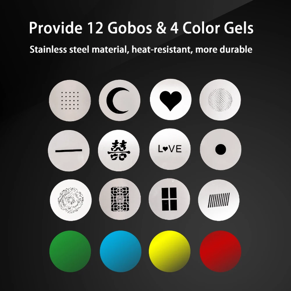 Description Picture 6 of itemBowens Mount Flash Snoot Conical Lens Video Artist Modelling Shape Photo Studio Light Kit with 80mm Lens 25 Gobos Kit