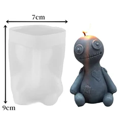 Halloween Curse Doll Candle Silicone Mold Kit for DIY Crafting and Aromatherapy Gifts (A)