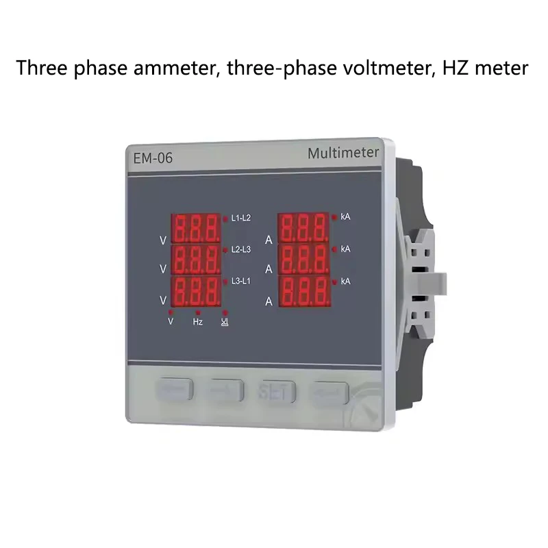 Three phase ammeter, voltmeter, Hertz meter, multifunctional intelligent digital measurement of current, voltage, and frequency