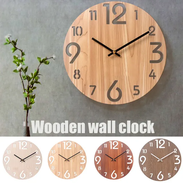 Battery-Operated Silent Wood Wall Clock – Easy-to-Read Home Décor 1