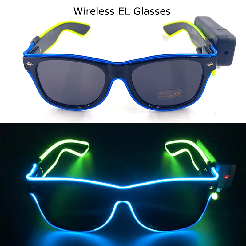 Wireless LED Glasses Party Light up Glasses Neon Party Flashing Glasses EL  Wire Glowing Glow Sunglasses Bright Light Supplies