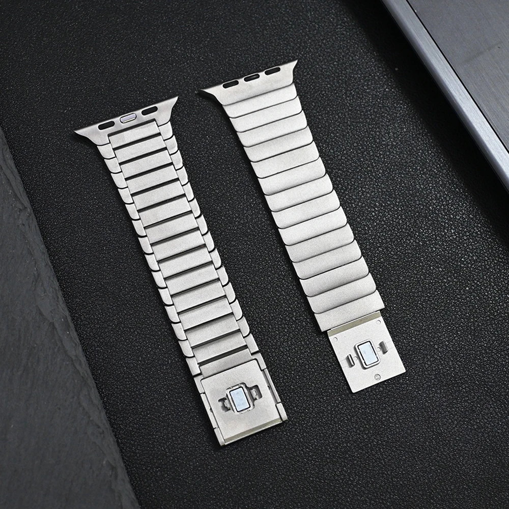 애플 워치용 스테인레스 스틸 티타늄 컬러 밴드, 울트라 2, 49mm, 마그네틱 링크 팔찌, 아이워치 9, 8, 7, 45mm, 6, 5, 4, se 3, 42, 44mm