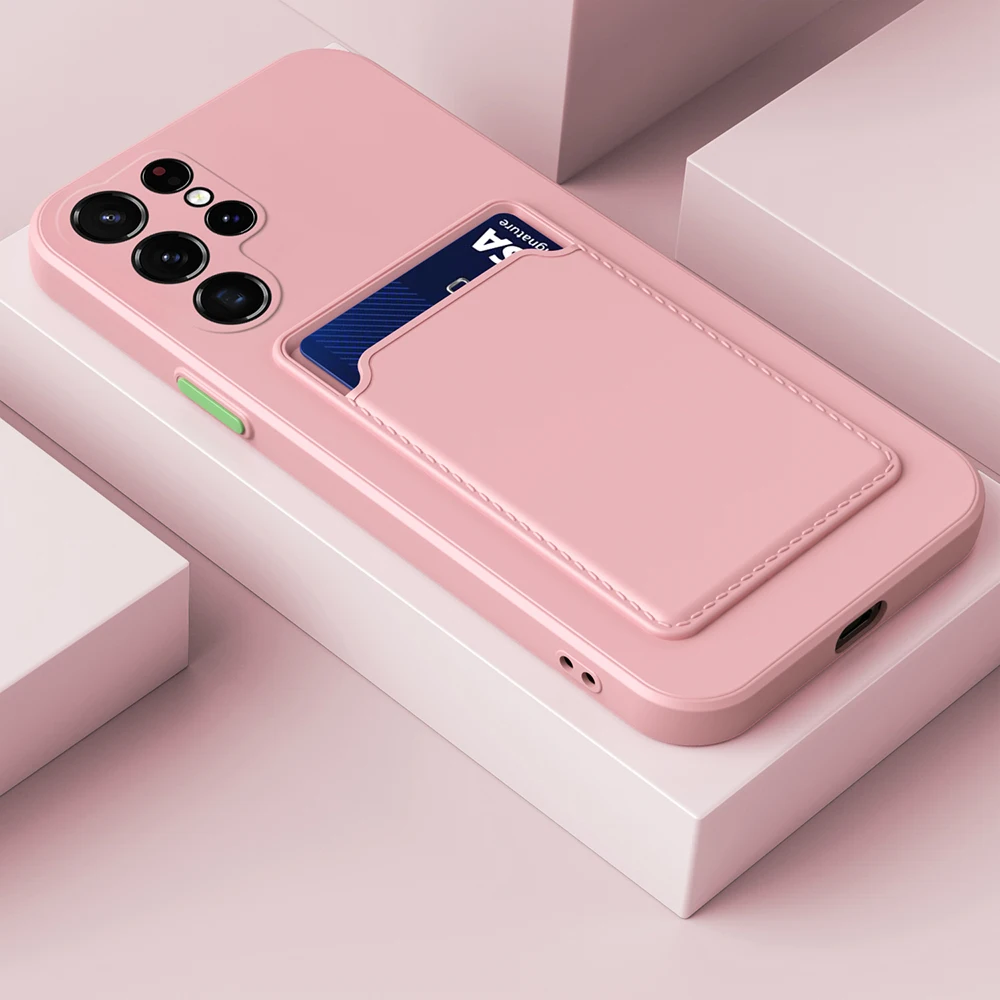 Carcasă Candy TPU moale, cu slot pentru card, pentru Samsung Galaxy S24, carcasă de protecție pentru camera Samsung S24 S 24 Ultra Plus 5G_voghion.com