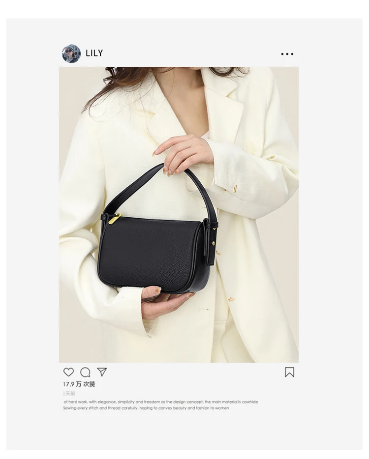 100% Genuine Leather Material Women Bag High Quality Soft Shoulder Bag For Women Fashion Luxury Portable Mini Messenger Bag