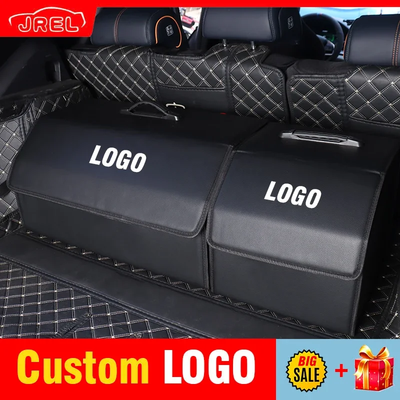 Logo Personalizzato Car Trunk Organizer Box Pieghevole Auto Trunk Storage Bag Per Jeep Per Genesis Per Cupra Per Ford Per Volvo Land Rover