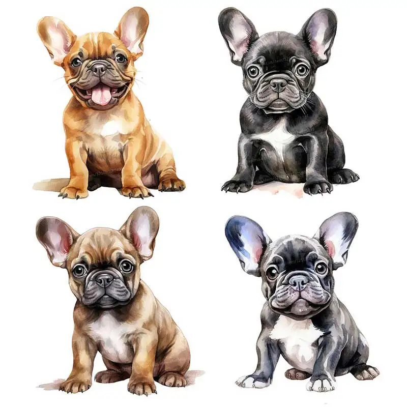 Wall Stickers Wall Sticker French Bulldog Bathroom Toilet Decor Living Room Cabinet Refrigerator Home Decoration Decals
