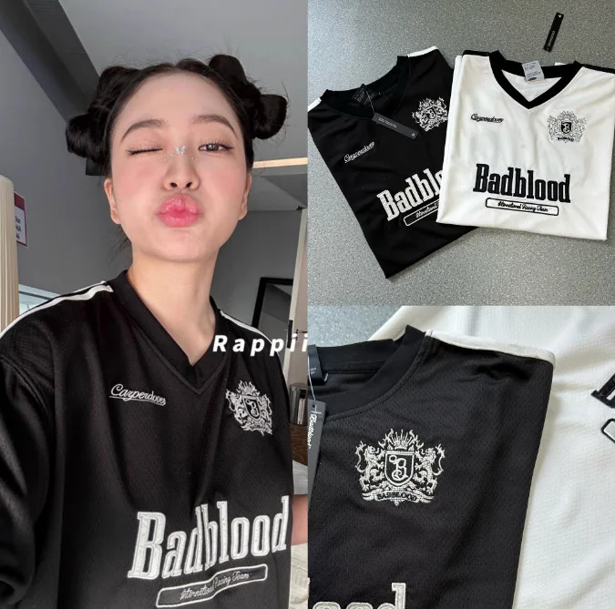 Badblood Korean Style Oversized T-Shirt,Yeli Same Jersey Y2k