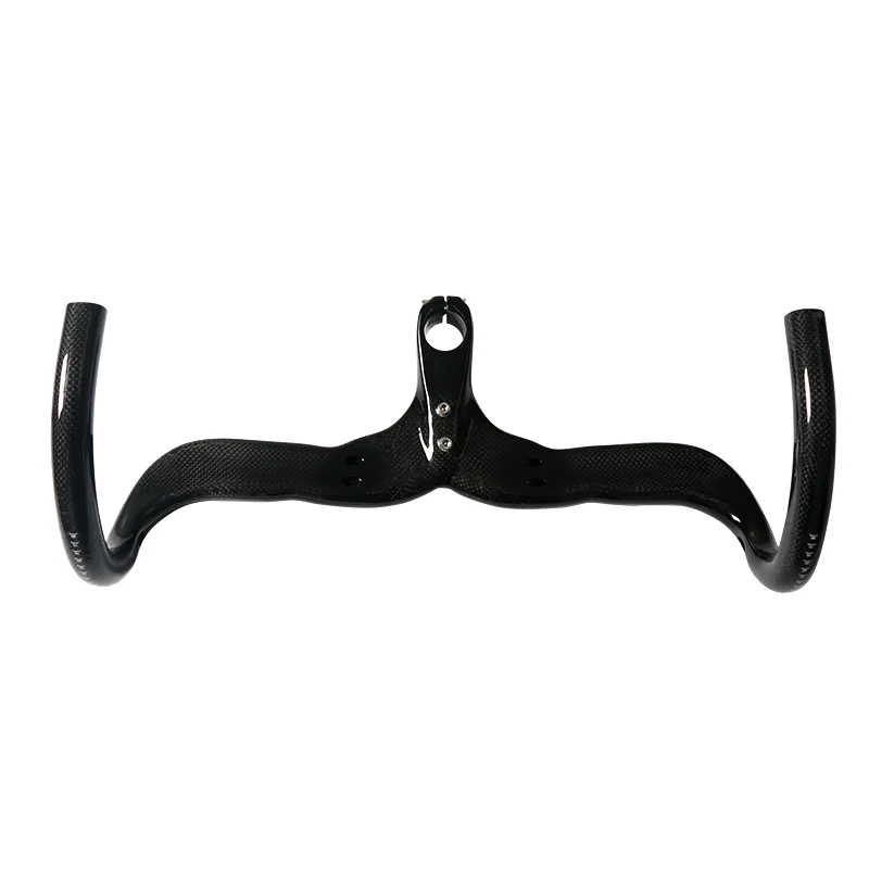 New 6 color ASIACOM compact type Road bike 3K full carbon fibre bicycle handlebar and stem integrated 400-440*90-120mm new