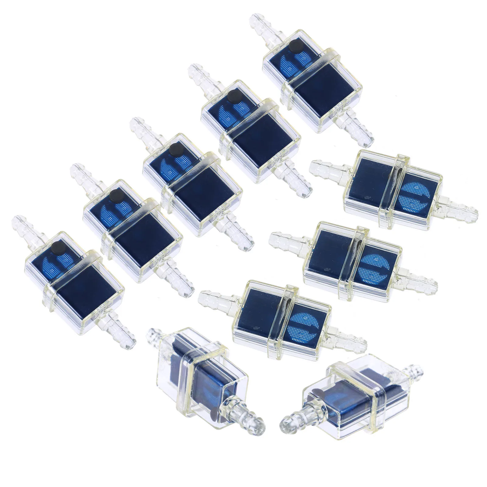 

10 шт., топливный фильтр для мотоциклов, мопедов, бензиновых фильтров для внедорожных мотоциклов, квадроциклов, маленьких спортивных автомобилей, синего цвета