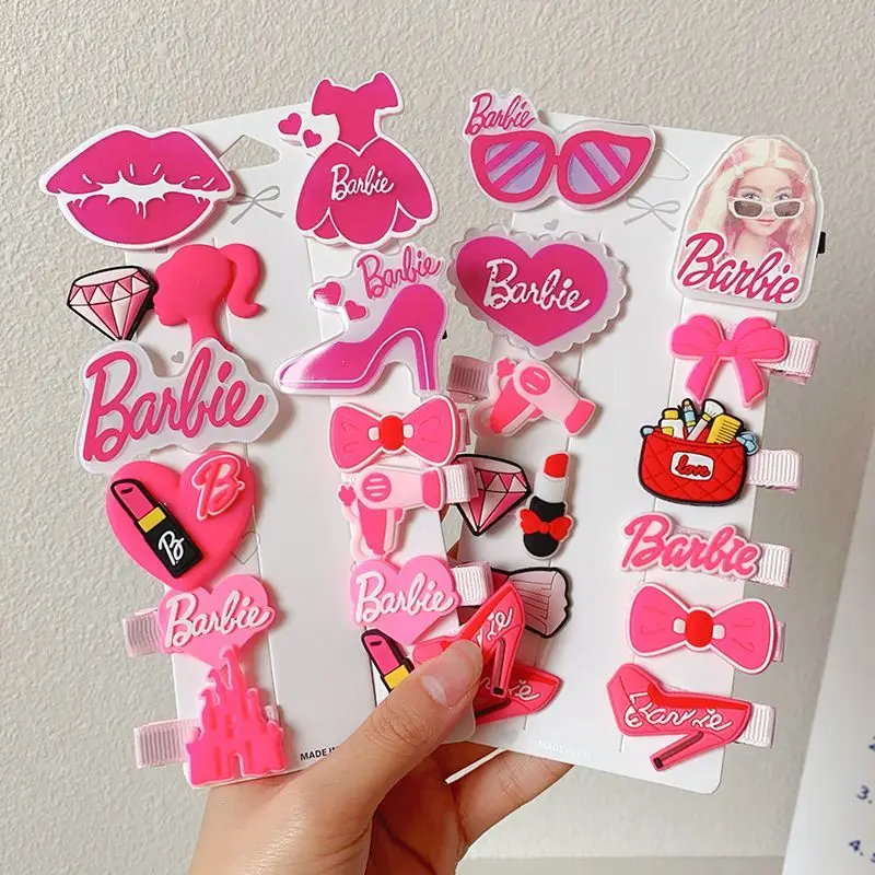 Miniso dětské vlasy klipů růžová barbie vlasy dekorace móda jedna slovo klip bb klip kawaii kůzle a děvče šperků narozeniny dar