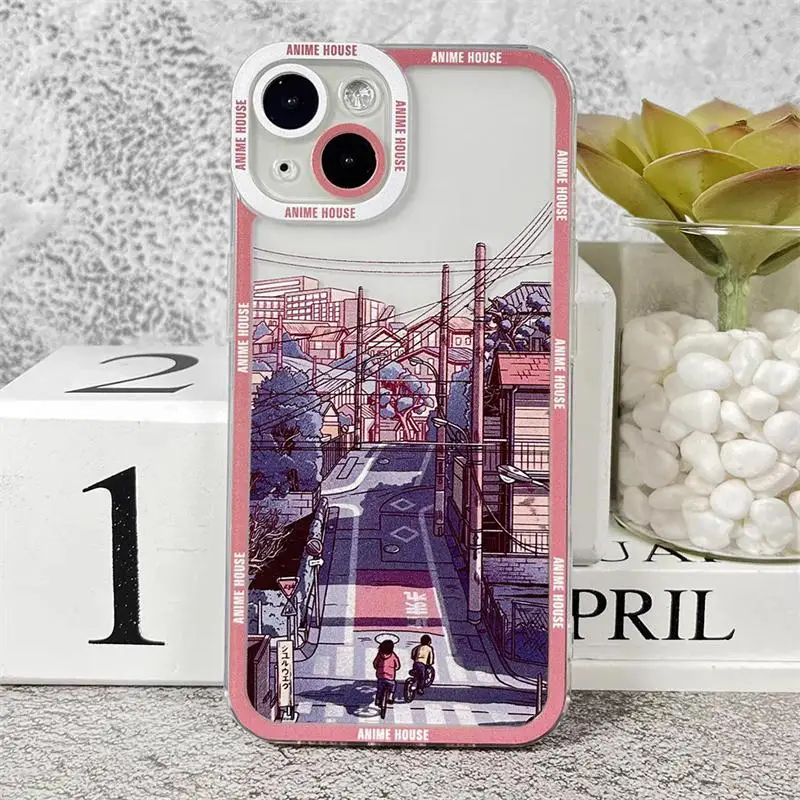 Anime Scenery Clear Phone Case
