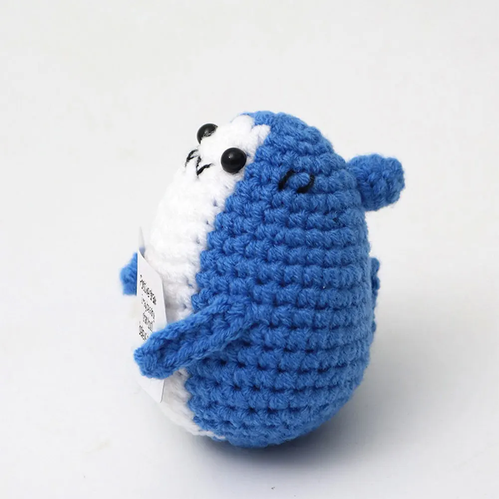 Cute Crochet Dolls Positive Energy Axolotl Doll With Card Home Room Ornament Creative Handmade Knitted Axolotl Desktop Decor