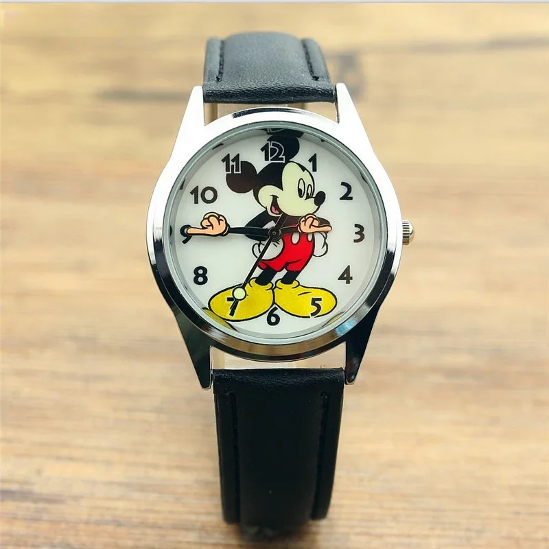 

Disney Mickey Mouse Fashion Wristwatches Teen Adult Watches Vintage Articulating Hands Analog Quartz Watch for Women Teenager