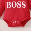 2024 Spring Autumn Infant Toddler Letters Print Hooded Solid Color Two-piece Suit 0-24M Baby Boys Bodysuits+Long Pants Set 4