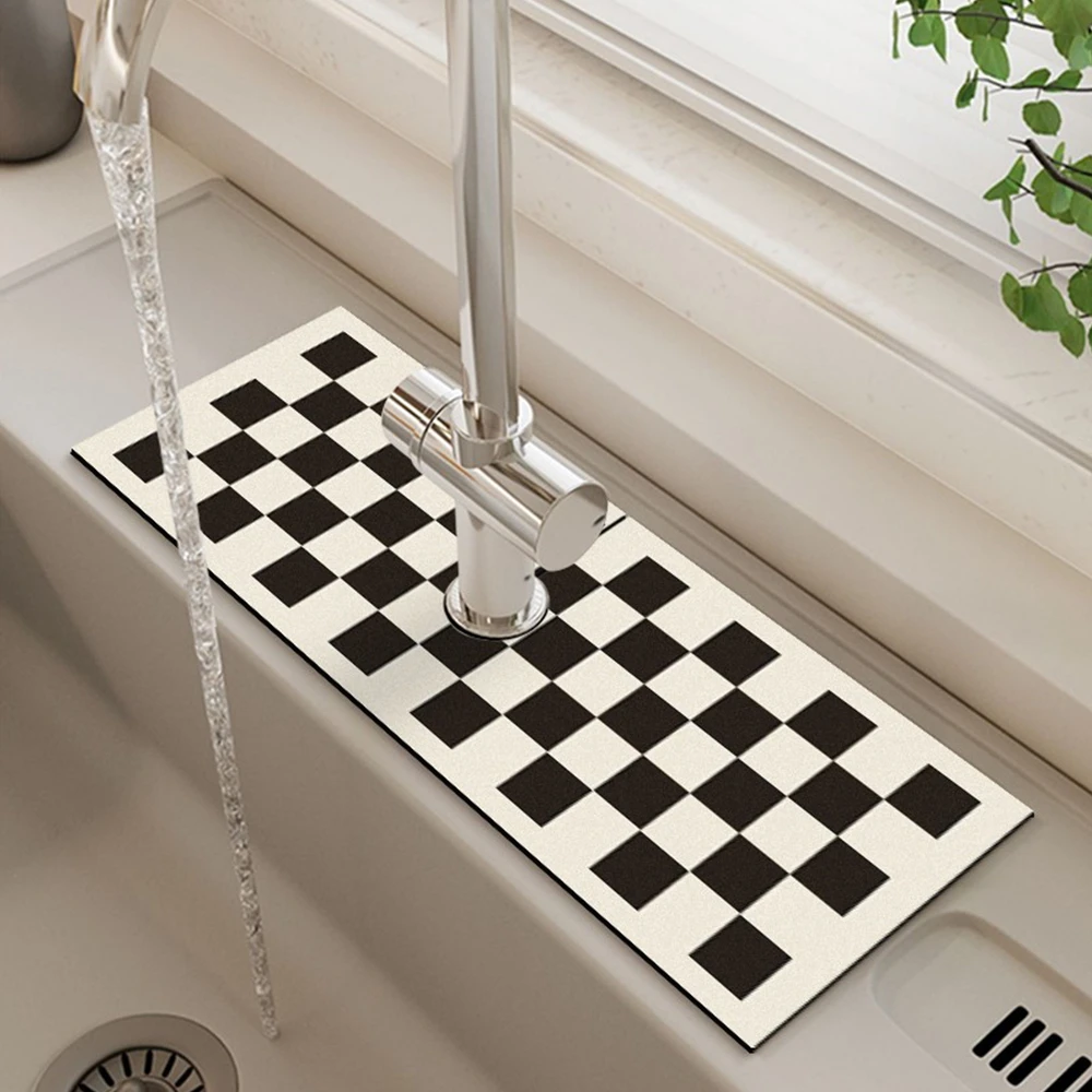 Diatomite Sink Splash Guard Kitchen Faucet Absorbent Mat Drip Catcher Drying Faucet Pad for Counter Bathroom Bar Tools