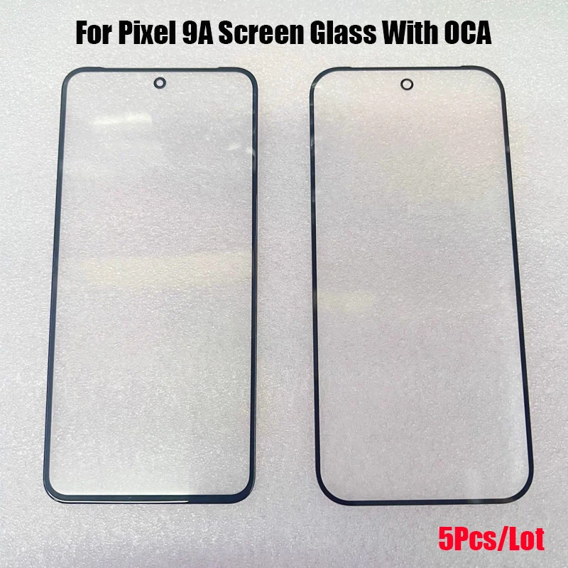 5개입 스크린 전면 외부 유리 OCA 접착제 수리 부품 구글 픽셀 9A 터치 패..